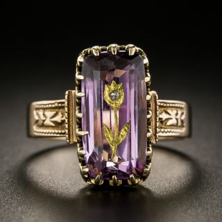 Victorian Amethyst and Diamond Tulip Ring - 2