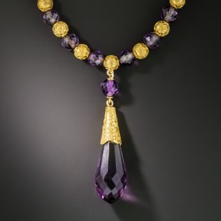 Victorian Amethyst and Gold Bead Necklace  - 2