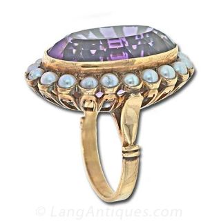 Victorian Amethyst and Pearl Ring