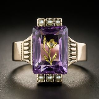 Victorian Amethyst and Seed Pearl Ring - 2