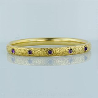 Victorian Amethyst Bangle Bracelet Main View