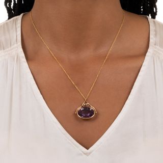 Victorian Amethyst Cameo Fob Pendant