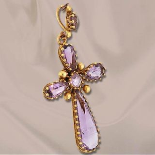 Victorian Amethyst Cross Pendant