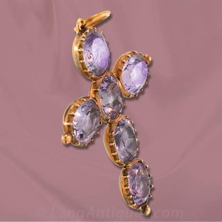 Victorian Amethyst Cross Pendant