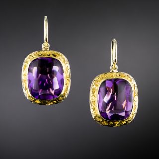 Victorian Amethyst Dangle Earrings - 2