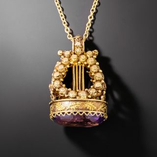 Victorian Amethyst Fob Pendant - 2