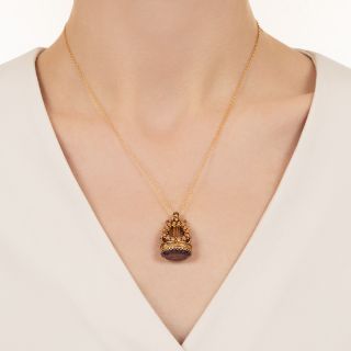 Victorian Amethyst Fob Pendant