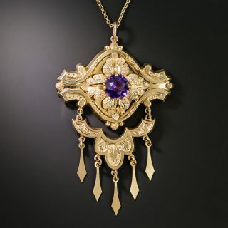Victorian Amethyst Fringe Pendant - 3