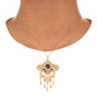 Victorian Amethyst Fringe Pendant