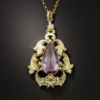 Victorian Amethyst Pendant Necklace