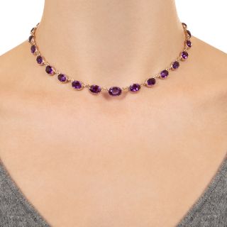Victorian Amethyst Rivière Necklace, English