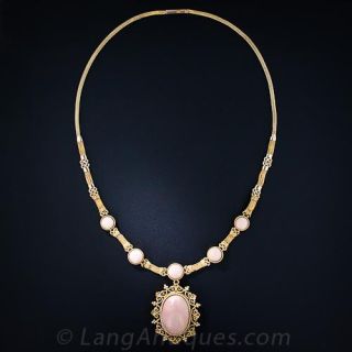 Victorian Angel Skin Coral Necklace