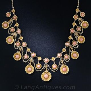 Victorian Angel Skin Coral Necklace