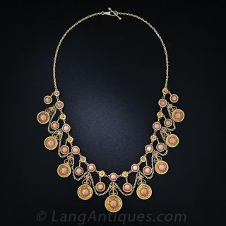 Victorian Angel Skin Coral Necklace