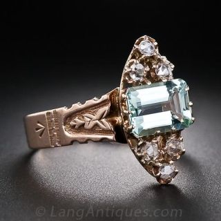  Victorian Aquamarine and Diamond Ring