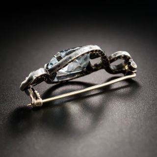 Victorian Aquamarine And Rose-Cut Diamond Brooch