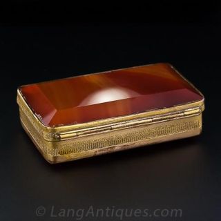 Victorian Banded Agate Rectangular Box