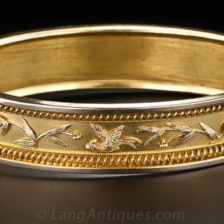 Victorian Bangle Bracelet with Bird Motif
