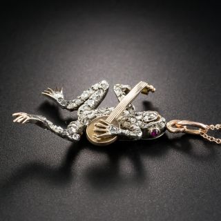 Victorian Banjo Playing Frog Pendant