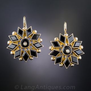 Victorian Black Onyx Earrings