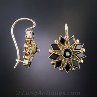 Victorian Black Onyx Earrings