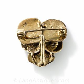 Victorian Black Pansy Brooch