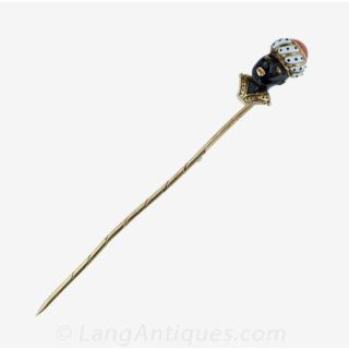 Victorian Black a Moor Stick Pin Main View