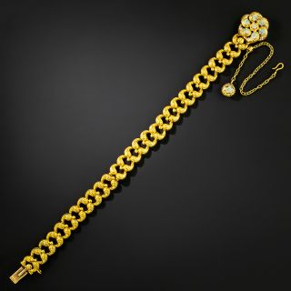 Victorian Blue Enamel and Diamond Bracelet by Krementz - 2