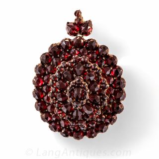 Victorian Bohemeian Garnet Locket Pin/Pendant