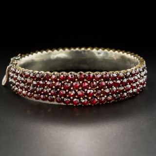 Victorian Bohemian Garnet Bangle Bracelet - 2
