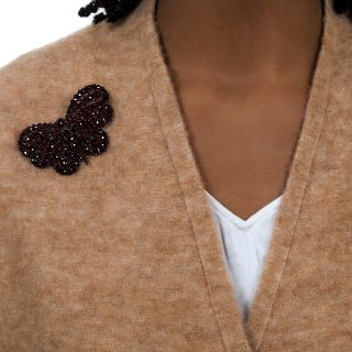 Victorian Bohemian Garnet Butterfly Brooch