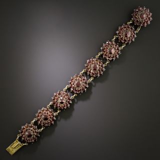 Victorian Bohemian Garnet Cluster Bracelet - 3