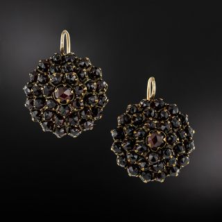 Victorian Bohemian Garnet Cluster Earrings - 2