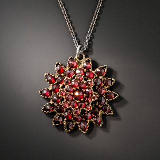 Victorian Bohemian Garnet Cluster Necklace - 2
