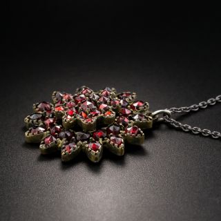 Victorian Bohemian Garnet Cluster Necklace
