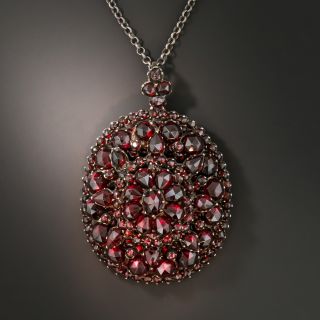 Victorian Bohemian Garnet Cluster Pendant - 2