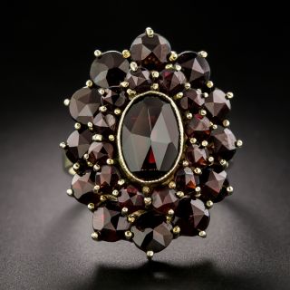 Victorian Bohemian Garnet Cluster Ring - 3