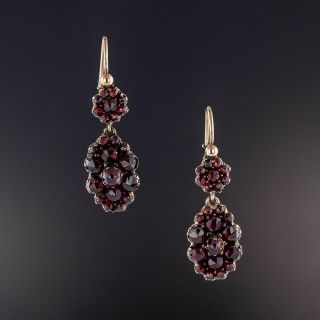 Victorian Bohemian Garnet Dangle Earrings - 3
