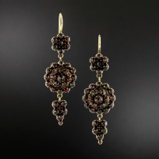 Victorian Bohemian Garnet Drop Earrings - 2