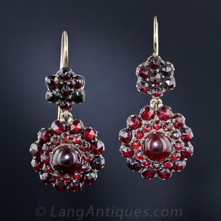 Victorian Bohemian Garnet Earrings 