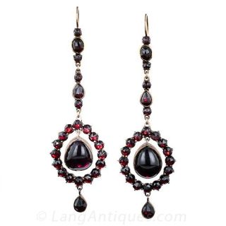 Victorian Bohemian Garnet Earrings