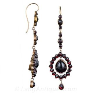 Victorian Bohemian Garnet Earrings
