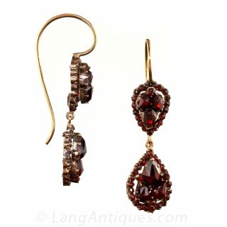 Victorian Bohemian Garnet Earrings