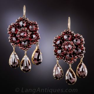 Victorian Bohemian Garnet Earrings