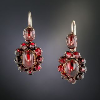 Victorian Bohemian Garnet Earrings - 2