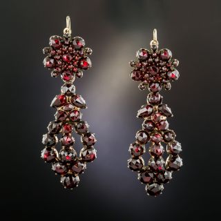 Victorian Bohemian Garnet Earrings - 2