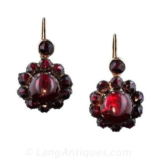 Victorian Bohemian Garnet Earrings