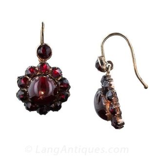 Victorian Bohemian Garnet Earrings