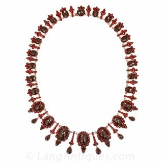 Victorian Bohemian Garnet Fringe Necklace