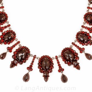 Victorian Bohemian Garnet Fringe Necklace